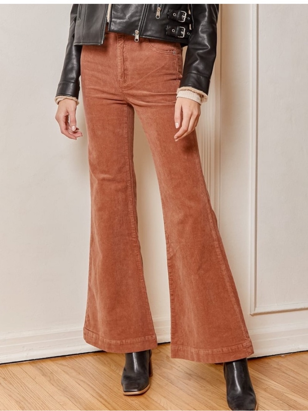 Rolla’s Eastcoast Flare Corduroy Pants Women’s 8 Rusty Rose High Rise